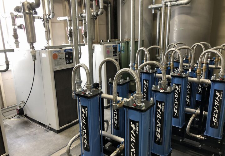 コンプレッサーの省エネ対策に！給油式＋オイルバスター®︎でオイルフリー同等のクリーンエアーを供給